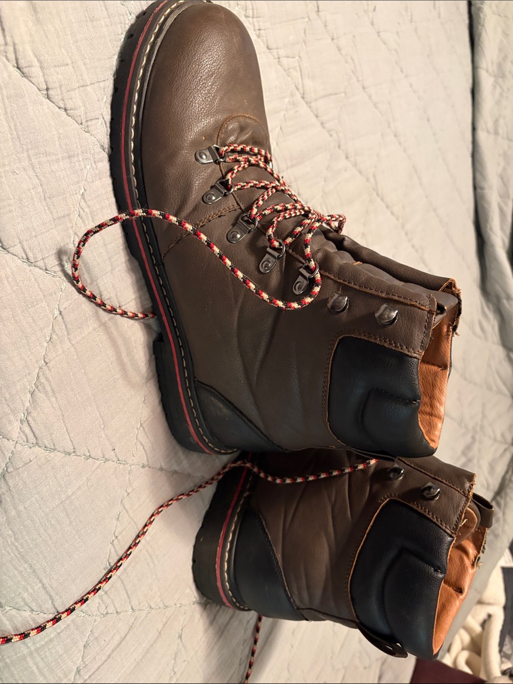 Men's Brown Leather Lace-Up Work Boots